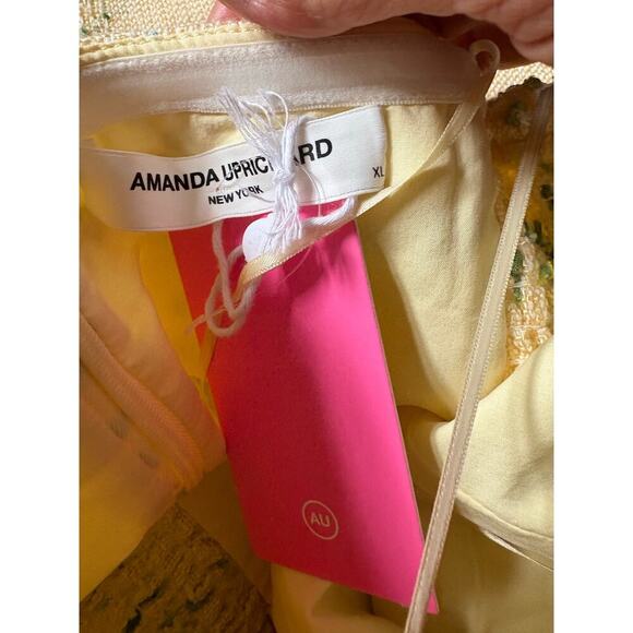 NWT Amanda Uprichard Bethany Tweed strapless yellow romper size extra large - Picture 10 of 11